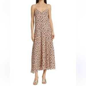 THEORY Flora Leopard Print Silk Slip Dress